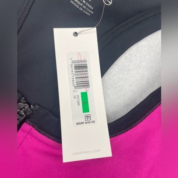 CALVIN KLEIN Performance Embrace Color Block Sports Bra Large - Picture 5 of 8